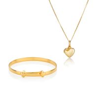 Personalized Gold Vermeil Baby's First Diamond Gift Set