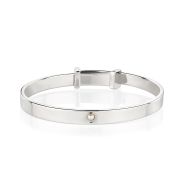 Birthstone Christening Bangle - June
