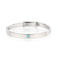Birthstone Christening Bangle - December