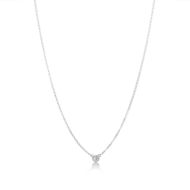 Heirloom Solitaire Diamond Silver Necklace