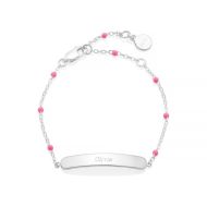 Little Treasure Pink Sterling Silver Identity Bracelet