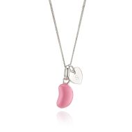 Personalized Strawberry Jelly Bean Heart Necklace