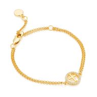 Gold Vermeil White Topaz Halo Cross Bracelet