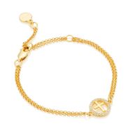 Gold Vermeil White Topaz Halo Cross Bracelet