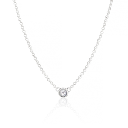 April White Topaz Birthstone Necklace