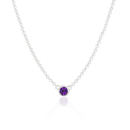 February Amethyst Birthstone Necklace