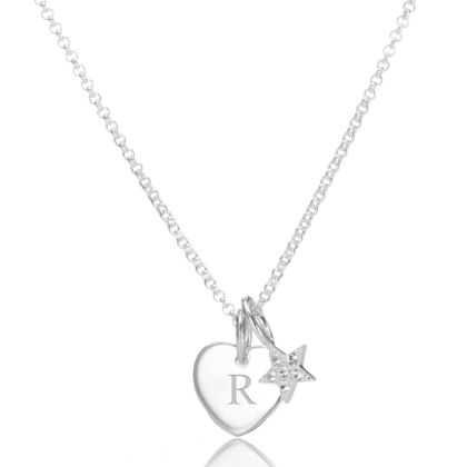 Personalized My Little Star Heart Necklace