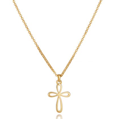 Gold Vermeil Cherish Signature Cross Necklace