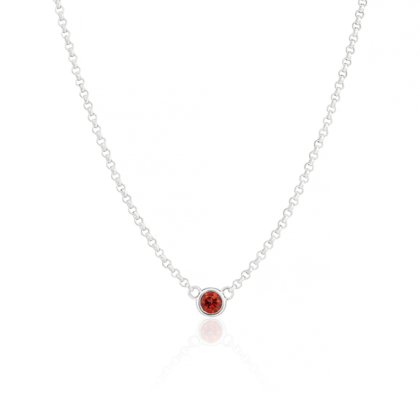 January Garnet Birthstone Necklace