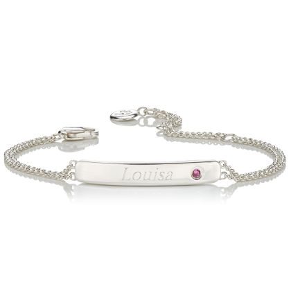 Personalised Ruby July Birthstone Bracelet