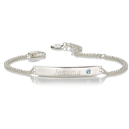 Personalised March Aquamarine Birthstone Bracelet