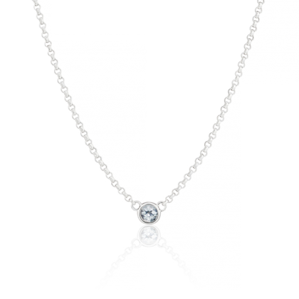 March Aquamarine Birthstone Necklace