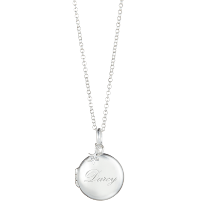 Personalised Large Lulu Diamond Locket Necklace with photo insets