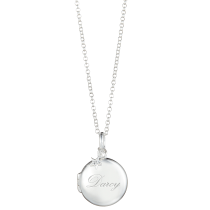 Personalised Large Lulu Diamond Locket Necklace with photo insets