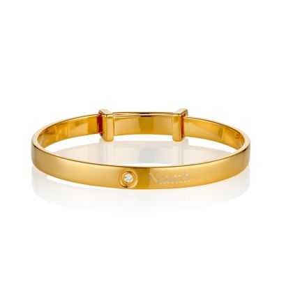 Gold Personalised Baby Bangle — Forever Diamond