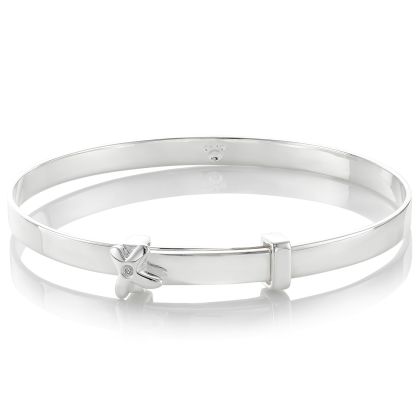 Love First Diamond Kiss Christening Bangle