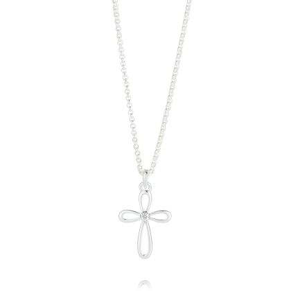 Cherish White Topaz Cross Necklace