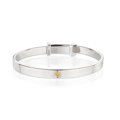 Personalised November Birthstone Christening Bangle 