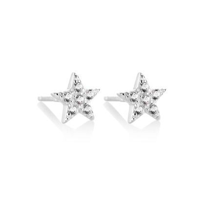 Celeste White Topaz Star Earrings 