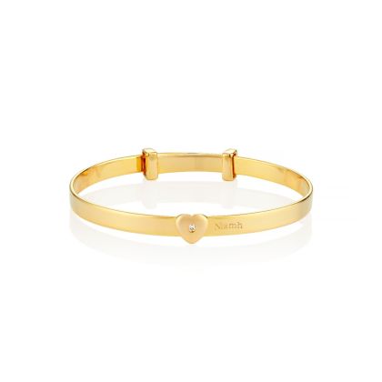 Gold Personalized Diamond Baby Bangle  — Baby Love