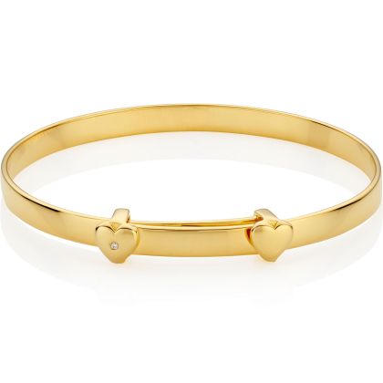 Gold Personalised Christening Baby Bangle — My First Diamond