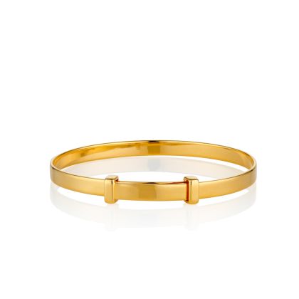 Gold Personalized Baptism Baby Bangle  — Signature