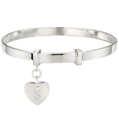 Personalised Love Heart Christening Bangle