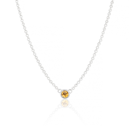 November Citrine Birthstone Necklace