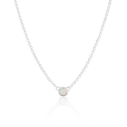 October Opal Birthstone Necklace