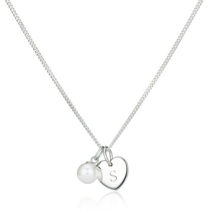 Personalized My First Pearl Heart Necklace