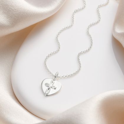 Personalized Sterling Silver Cherish Heart Necklace