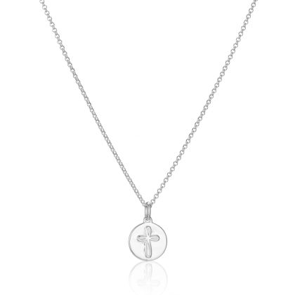 Personalised Sterling Silver Cherish Disc Necklace