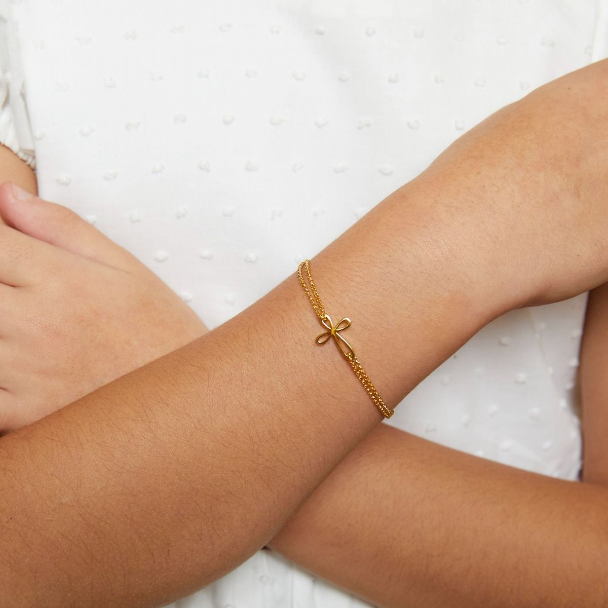 Gold Vermeil Cherish Signature Cross Bracelet