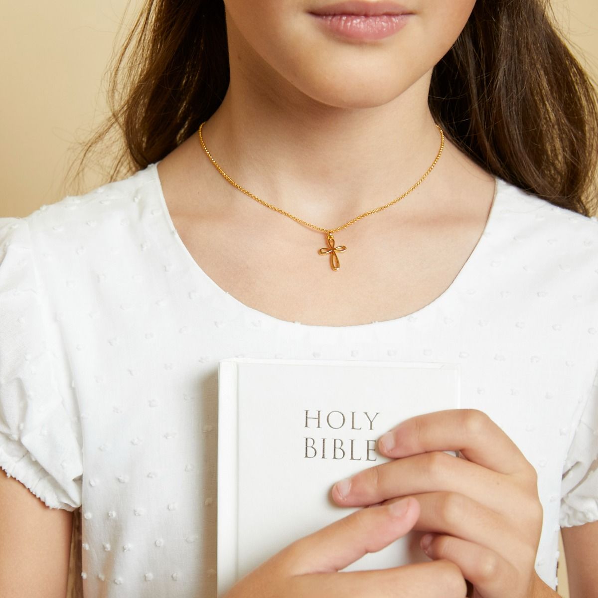 Gold Vermeil Cherish Signature Cross Necklace