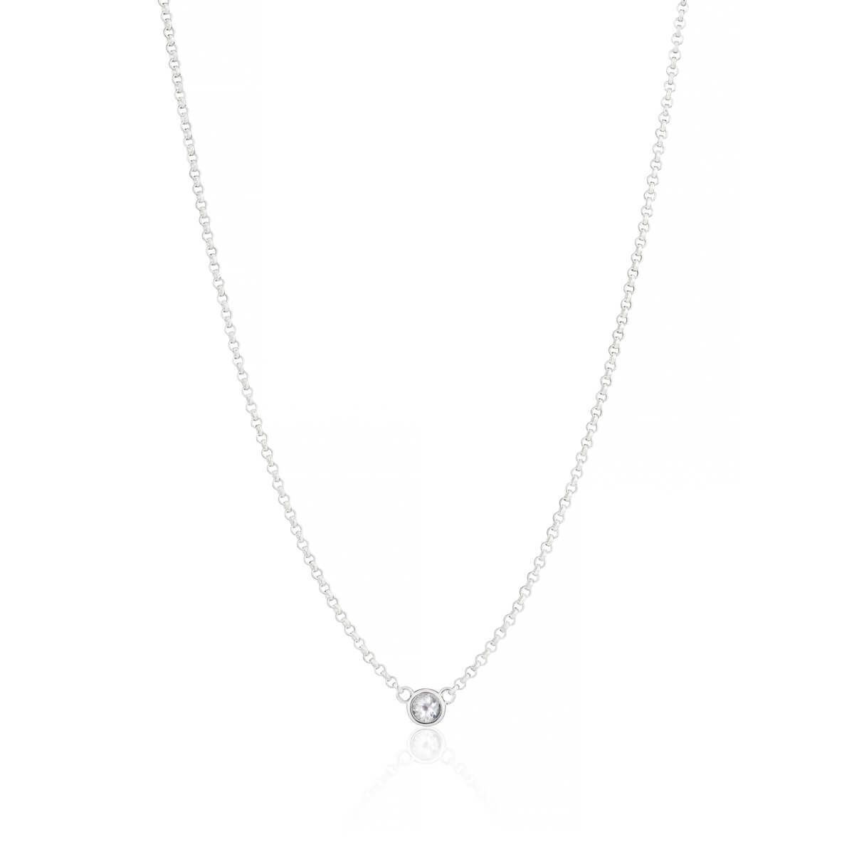 April White Topaz Birthstone Necklace
