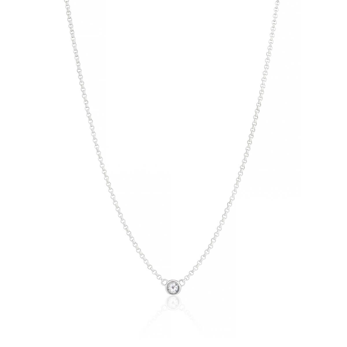 April White Topaz Birthstone Necklace