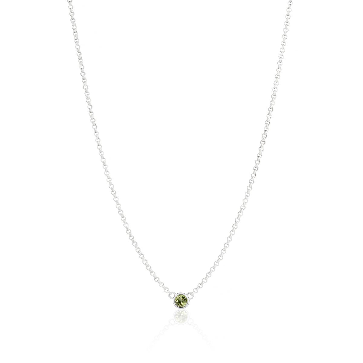 August Peridot Birthstone Necklace