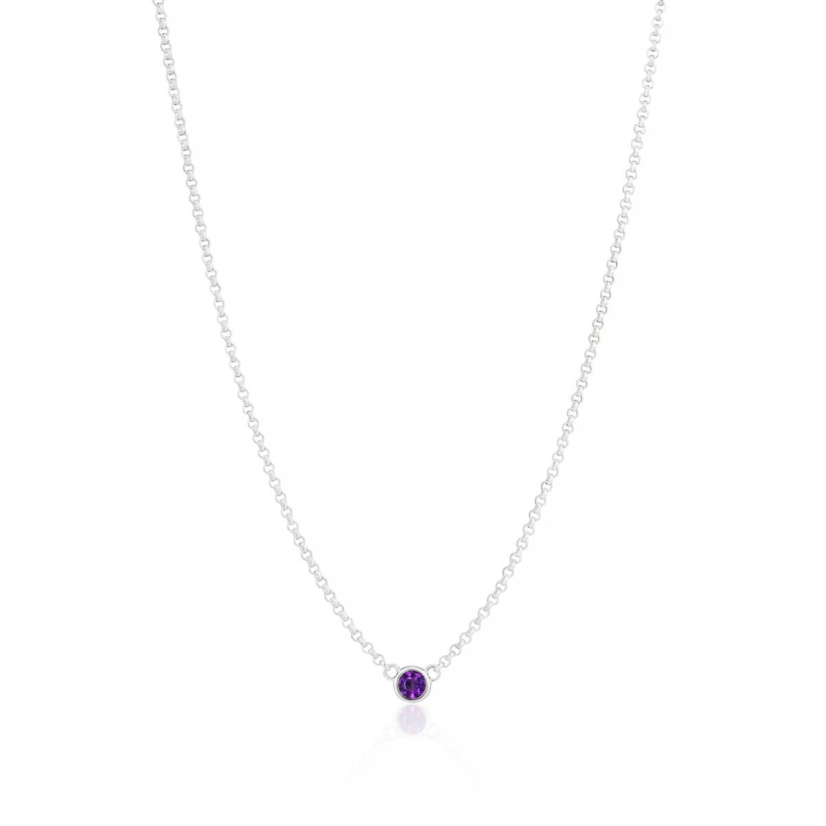 February Amethyst Birthstone Necklace