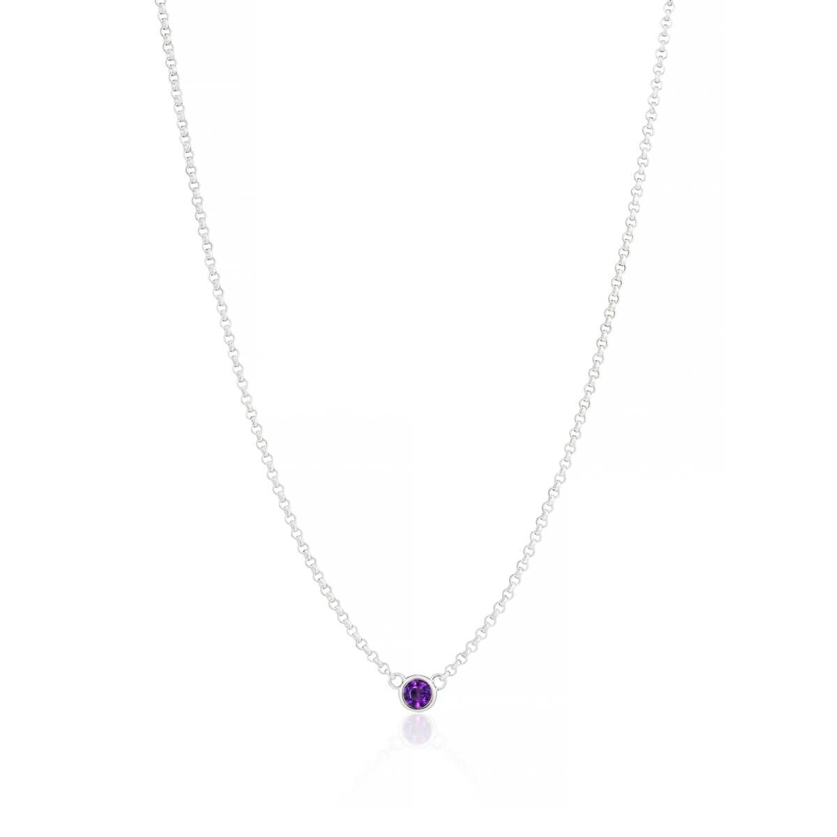 February Amethyst Birthstone Necklace