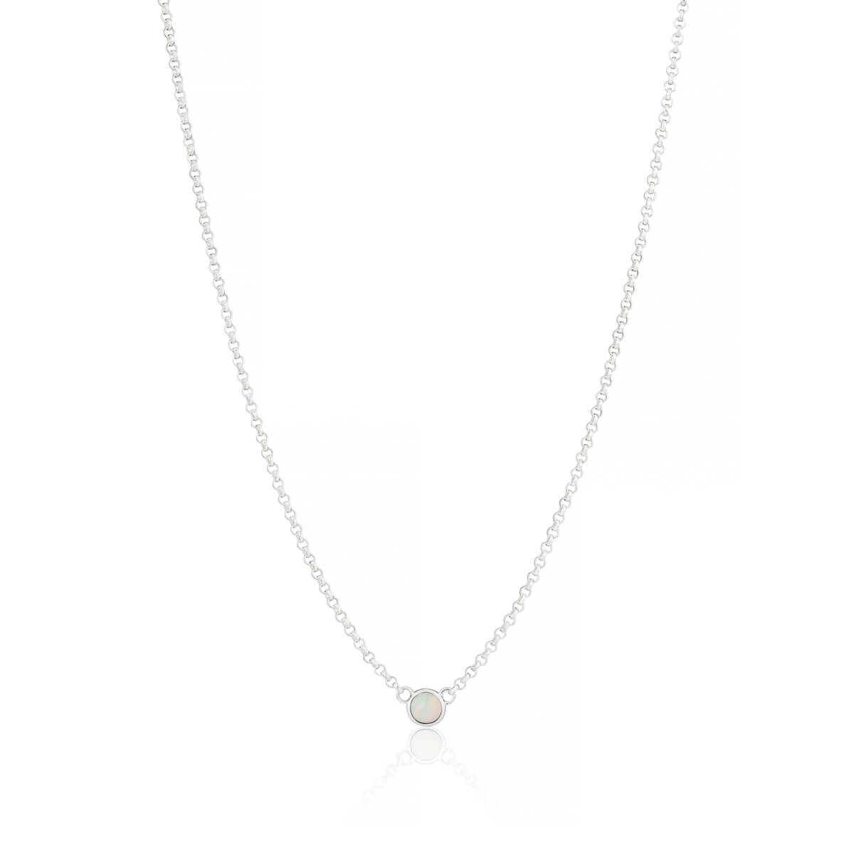 October Opal Birthstone Necklace