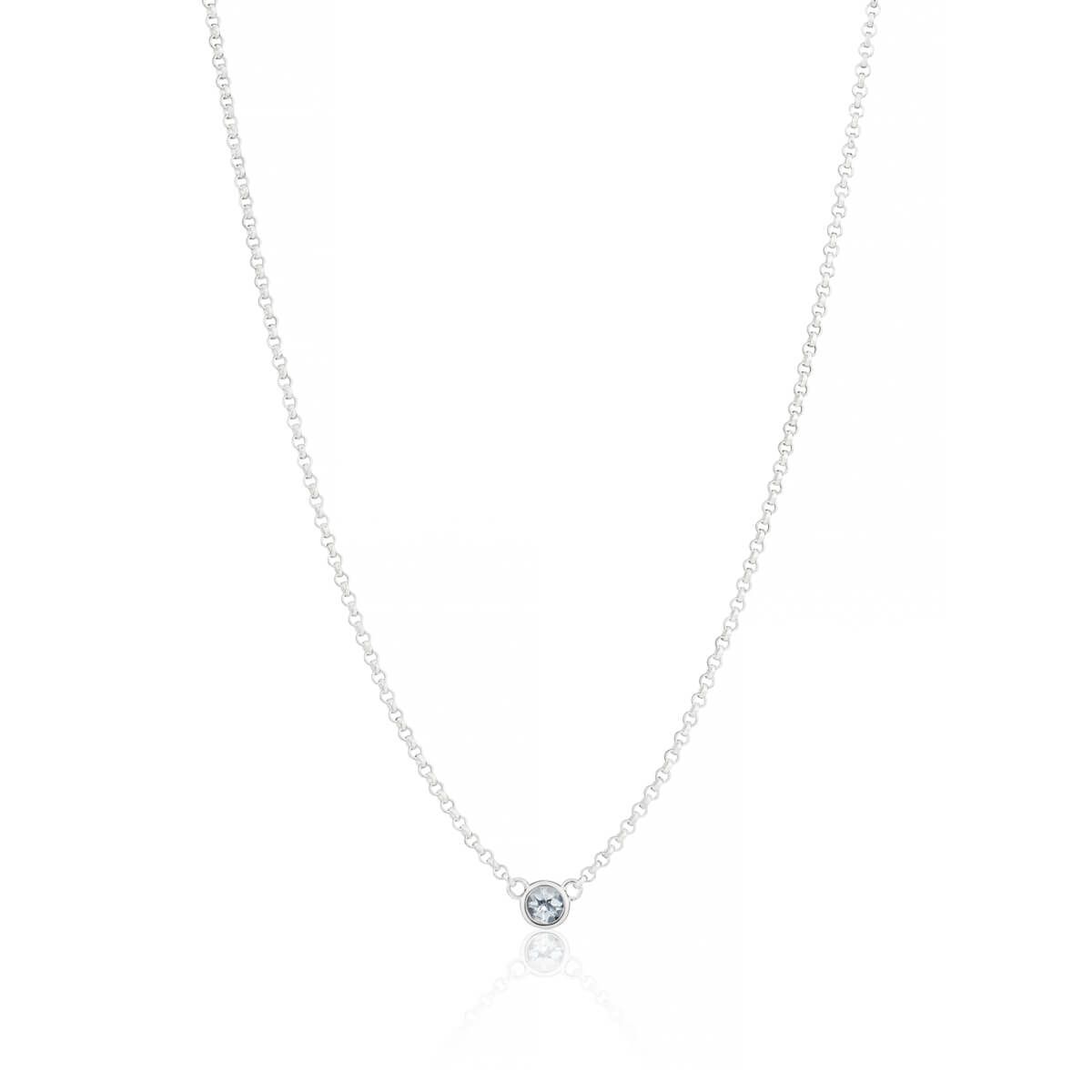 March Aquamarine Birthstone Necklace