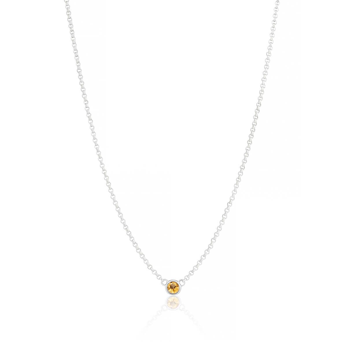 November Citrine Birthstone Necklace