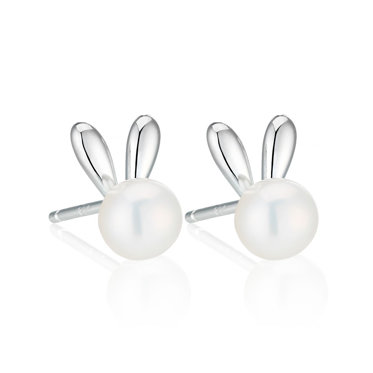 Sterling silver bunny earrings top