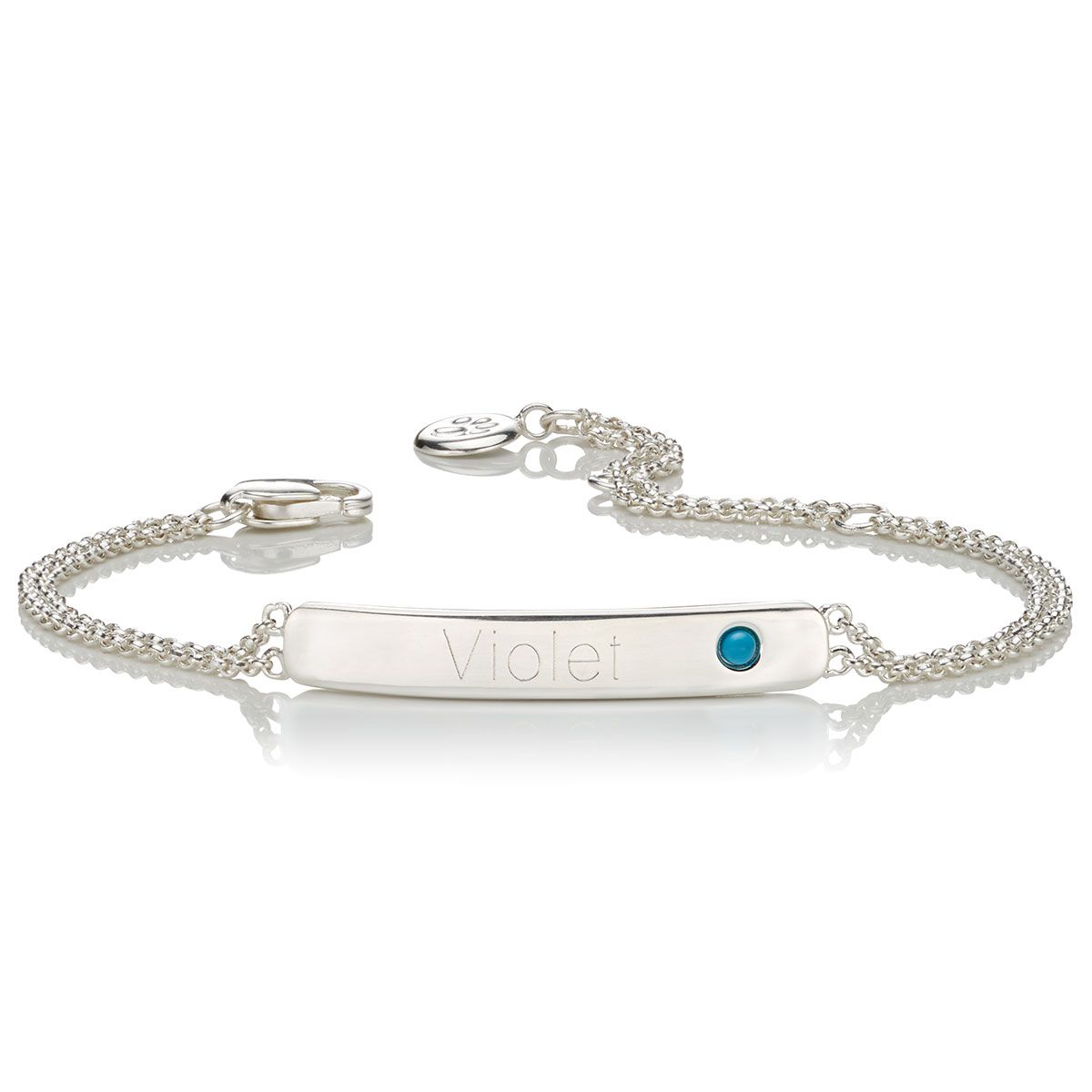 Personalized December Turquoise Birthstone Bracelet