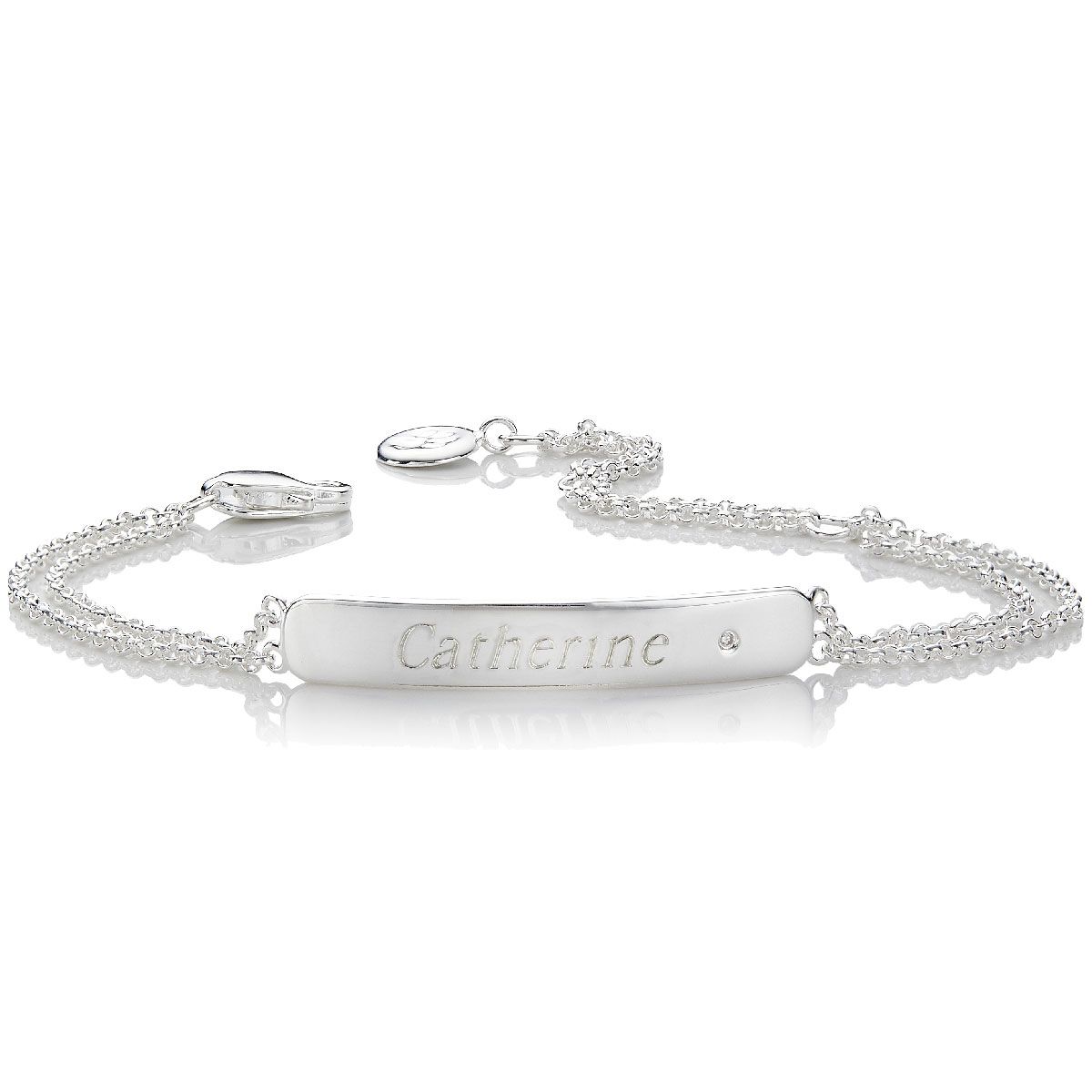 Personalized Baby's First Diamond Baptism Bracelet