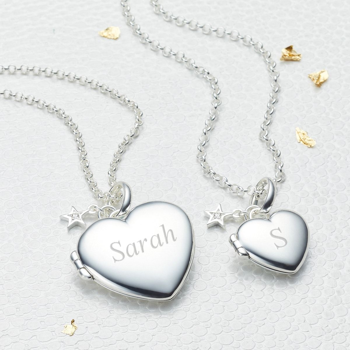 Personalised Large Heart Diamond Locket Necklace