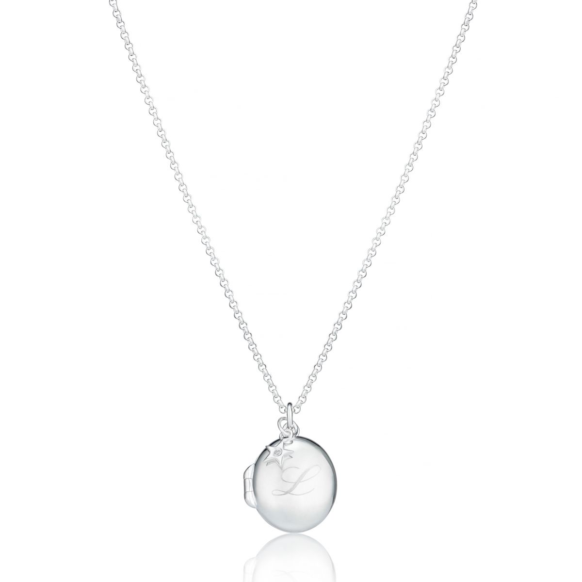 Personalised Secret Message Diamond Locket Necklace 