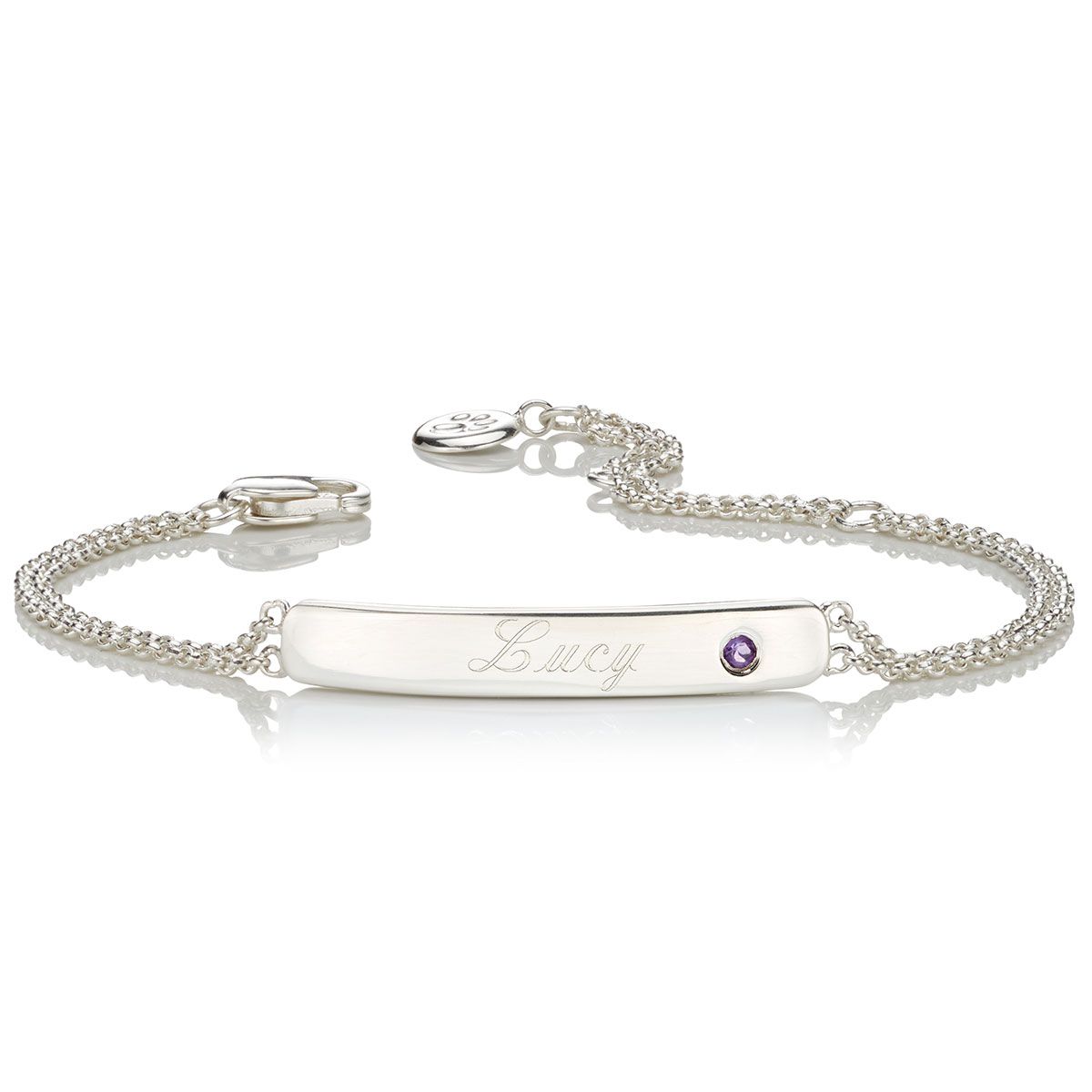 Personalised Amethyst February Birthstone Bracelet