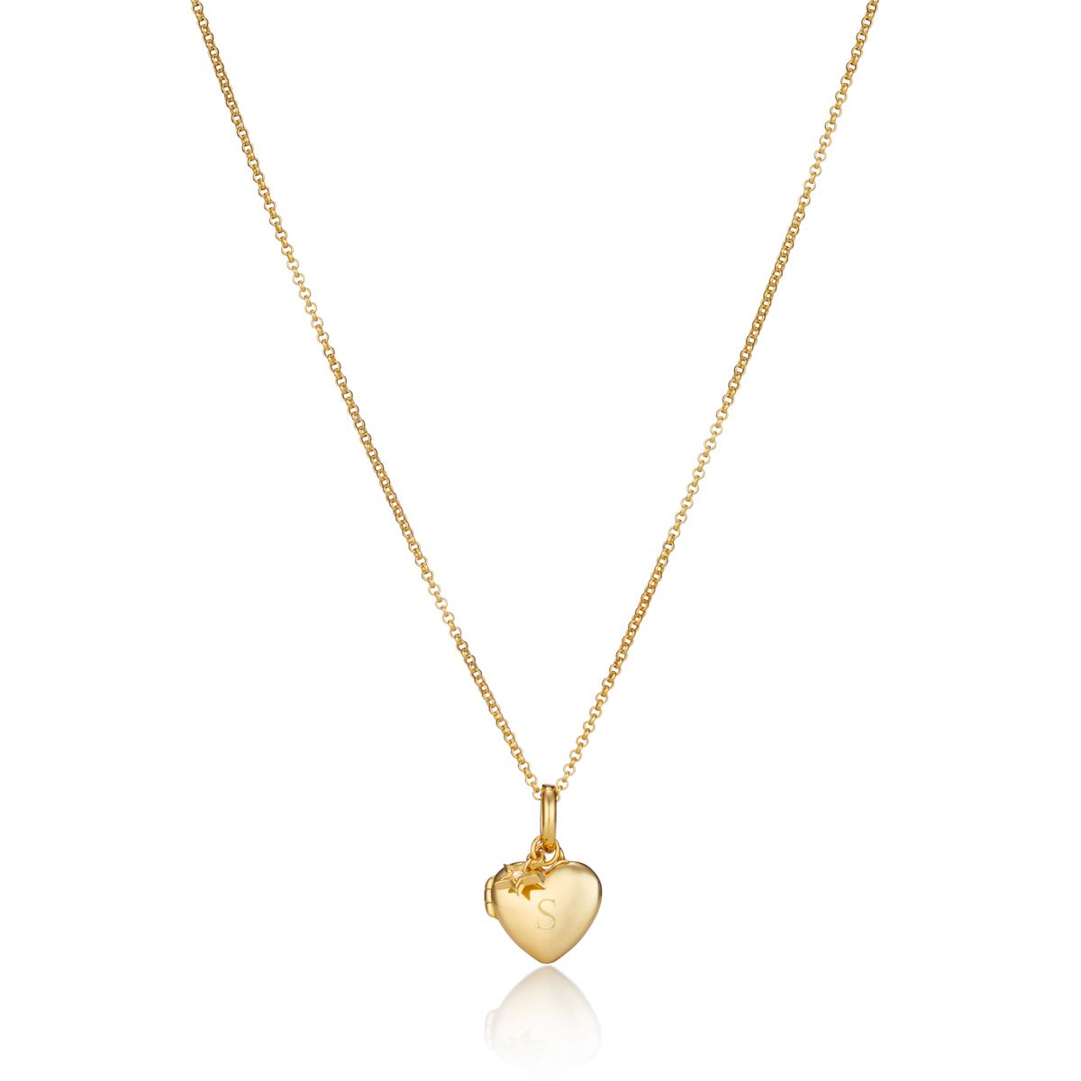 Personalised Gold Vermeil Small Heart Diamond Locket Necklace