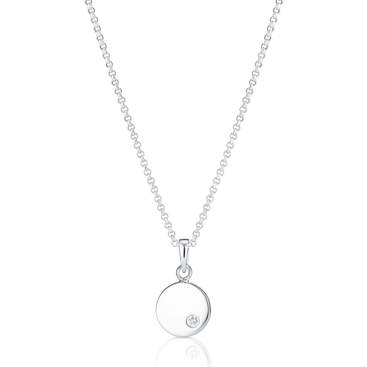 Sterling silver necklace diamond top